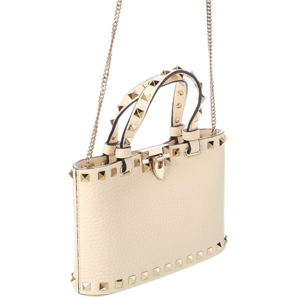 Valentino Rockstud Mini Leather Tote, White - Picture 3 of 5